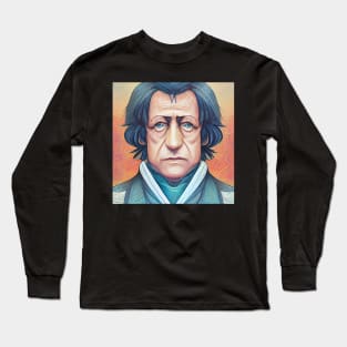 Georg Hegel Portrait | Anime Style | Philosopher Long Sleeve T-Shirt